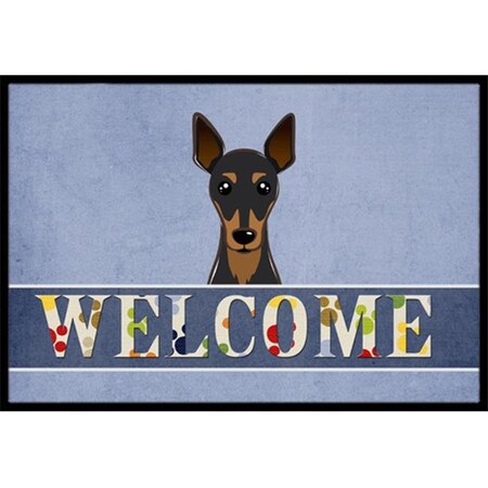 Carolines Treasures Carolines Treasures BB1426MAT Min Pin Welcome Indoor & Outdoor Mat; 18 x 27 in. BB1426MAT